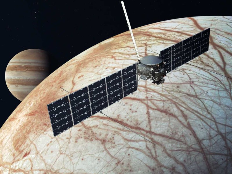 Europa Clipper will arrive at Jupiter in April 2030, to perform repeated close flybys of one of giant Jupiter’s enigmatic moons, Europa. Credit: NASA/JPL-Caltech