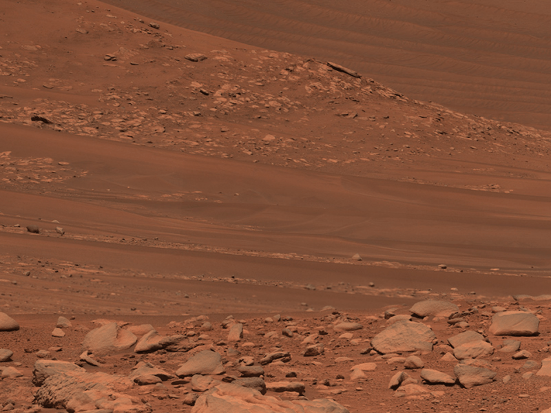 The 152 images that make up this mosaic of Belva Crater were taken by the Mastcam-Z instrument aboard NASA’s Perseverance Mars rover on April 22, 2023, the 772nd Martian day, or sol, of the mission. Belva is a 0.6-mile-wide (0.9-kilometer wide) impact crater within the much larger Jezero Crater. Credit: NASA/JPL-Caltech/ASU/MSSS