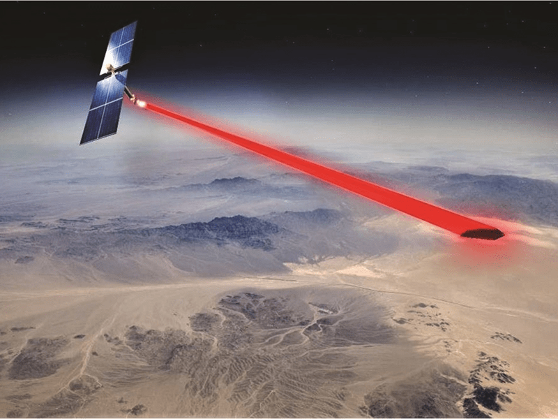 Artist’s concept of space-based solar power beaming to military and remote installations. Credit: U.S. Naval Research Laboratory